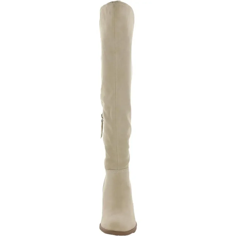 Naturalizer Kyrie womens suede water repellent knee-high boots cream sz 6 $265